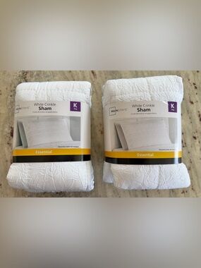Mainstays White Crinkle Sham Pair